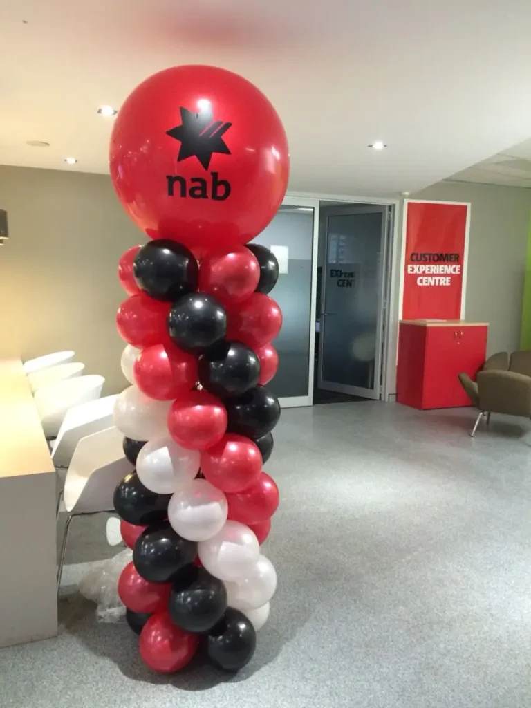 NAB branded balloon column display