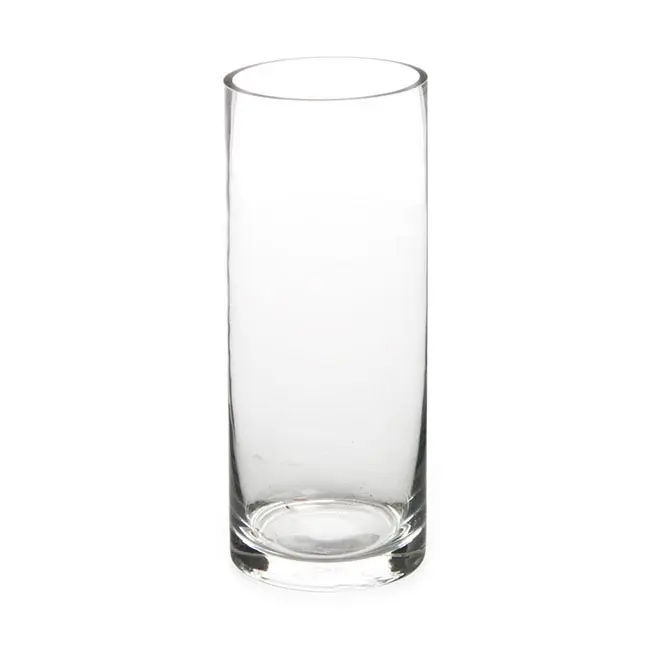 Medium clear glass cylinder vase