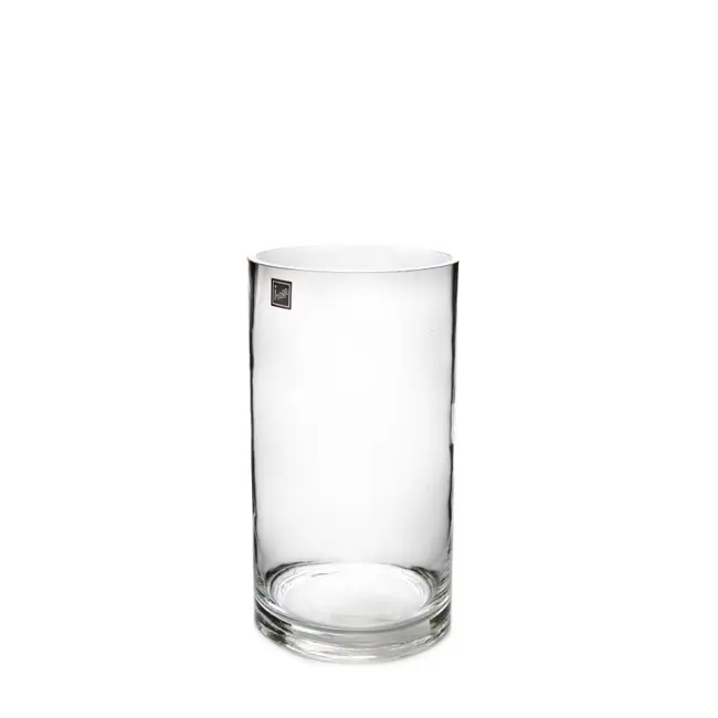 Small clear glass cylinder vase