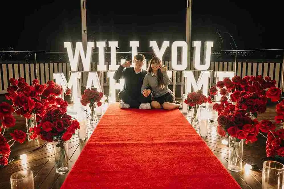 Marriage Proposal Photoshoot Featuring a Happy Couple