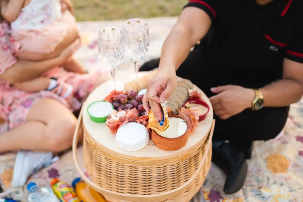 Decorative Basket with Curated Food Items
