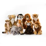 Group of plush wild animal toys photgraphy