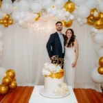 Engagement Cake Table Styled with Beautiful Event Decor