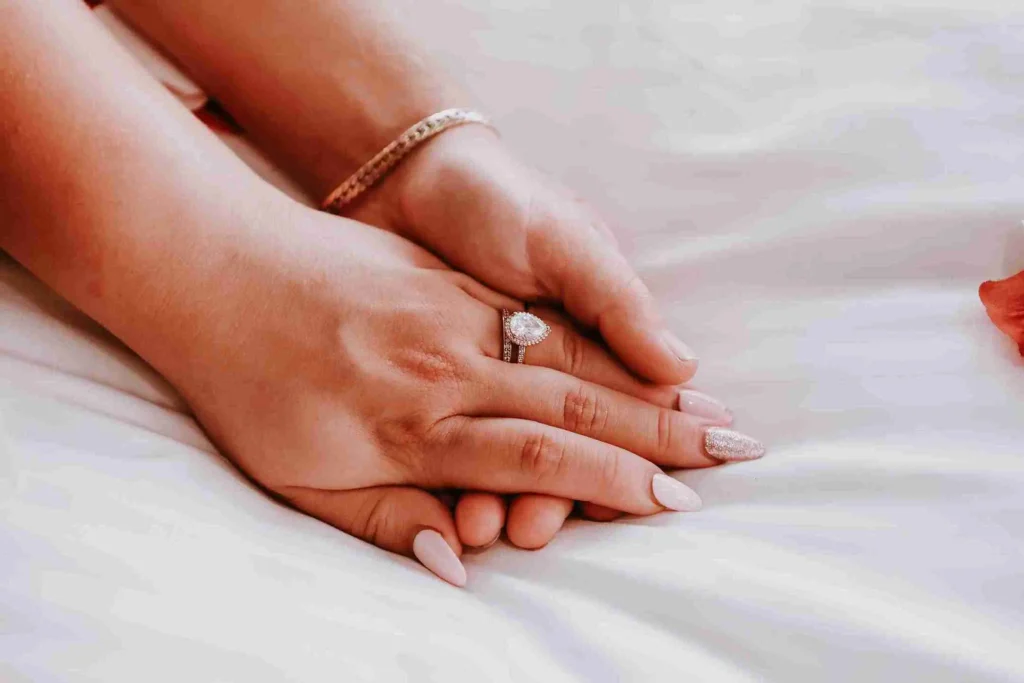 Engagement Proposal Captured Rings with Hands