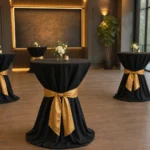 Cocktail tables in elegant event venue