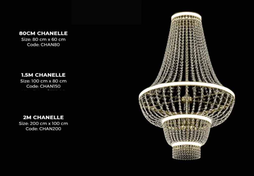 Large crystal chandelier feature