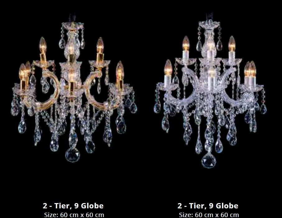 Classic crystal chandelier pair