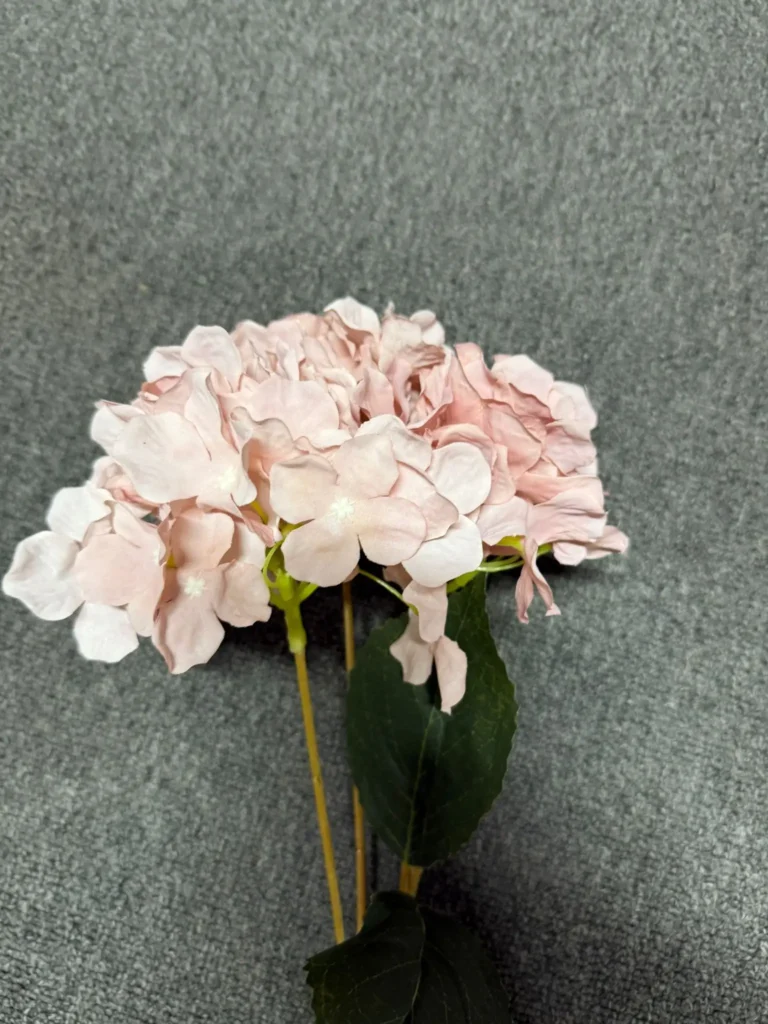 Small bouquet of light pink hydrangea flowers