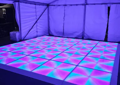 Colorful glowing LED dance floor