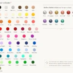Color palette chart graphic showing color options for balloon decor.