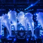Stage production with CO2 smoke effects