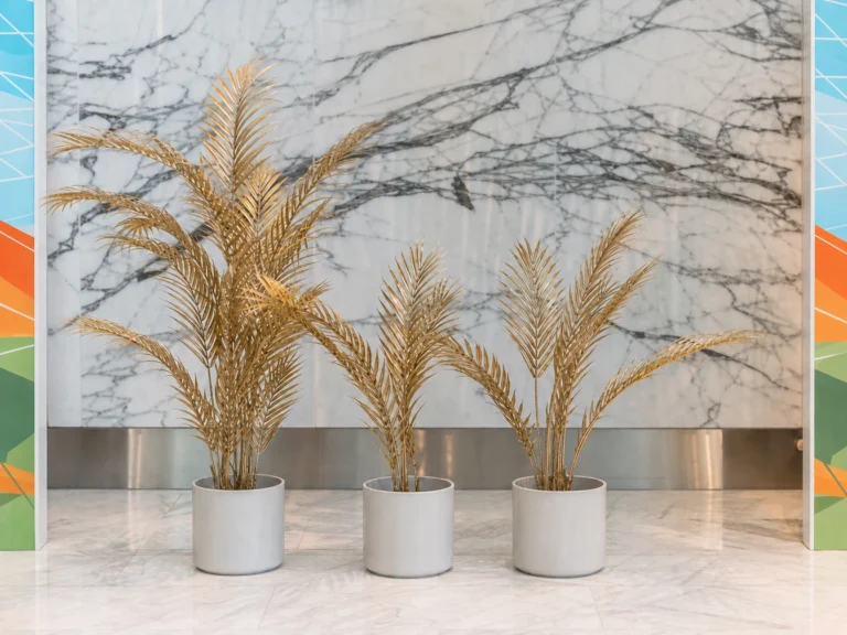 Gold Artificial Palm Potted Plants