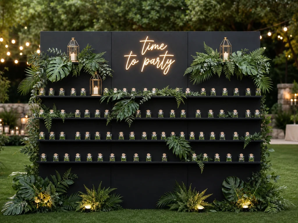 Champagne tower party backdrop