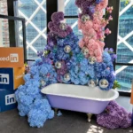Floral and mirror ball feature display