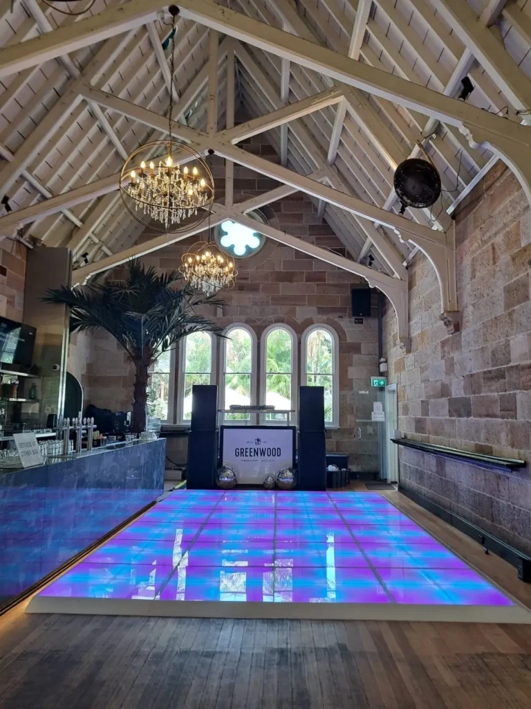 White LED dance floor setup