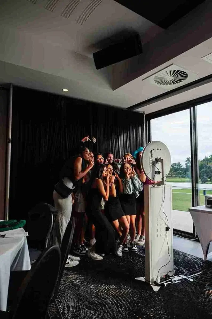 People Having Fun at an AI Photo Booth Event Activation