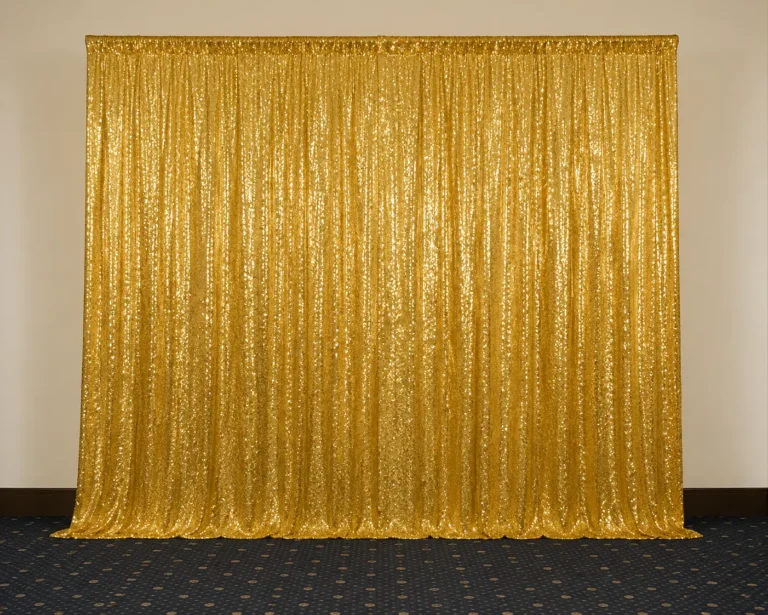 Yellow Gold Sequin Drape Backdrop