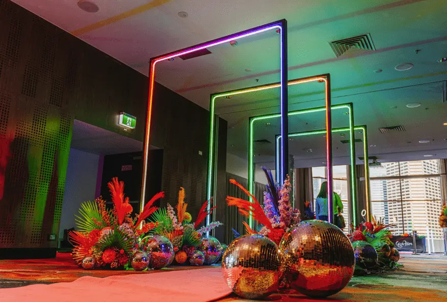 Colorful rectangular LED light tunnel