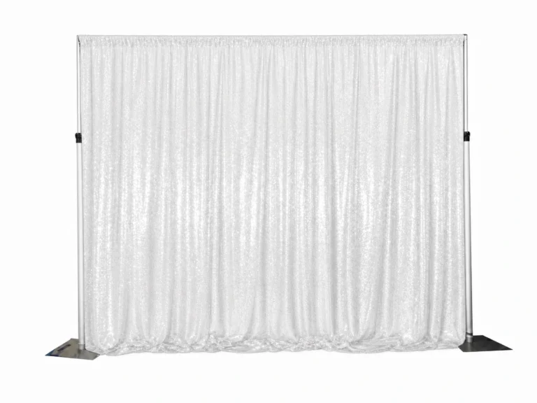 White Sequin Drape Backdrop