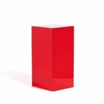 Red Transparent Square Plinths for Modern Event Decor
