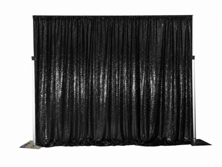 Black Sequin Drape Backdrop