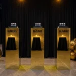 RADO product display with illuminated backdrop