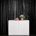 Black sequin shimmer wall backdrop