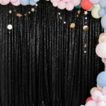 Black Sequin Drape Backdrop