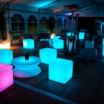 Illuminated LED seating at indoor event