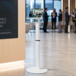 Tablet registration kiosk at corporate event