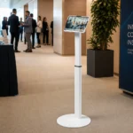 Interactive tablet kiosk in venue foyer
